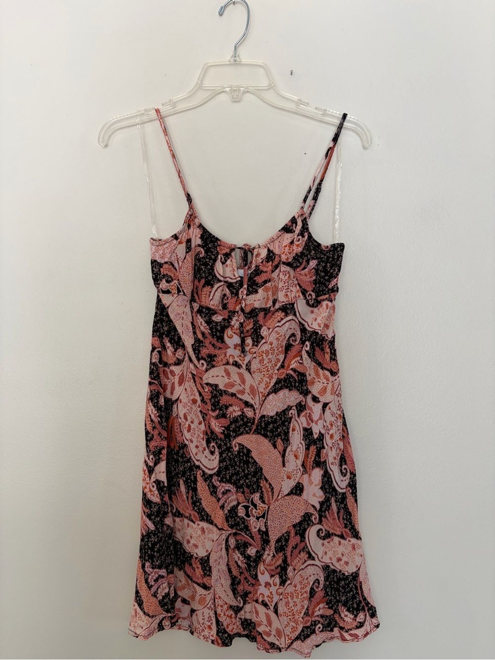 Timing Pink and Black Paisley Slip Dress